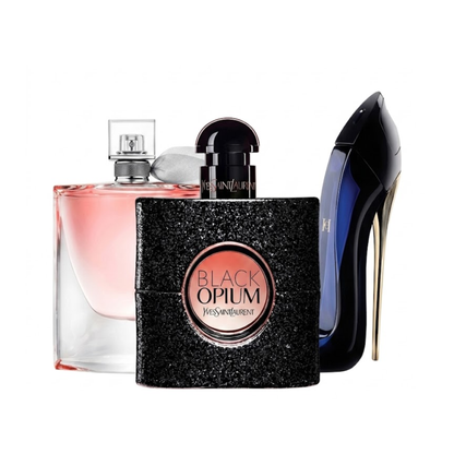 3 Parfüm Készlet | YSL Black Opium, Carolina Herrera Good Girl, Lancôme La Vie Est Belle 100 ml